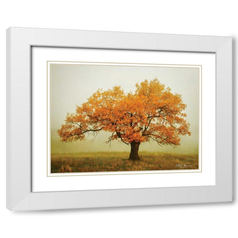 Misty V White Modern Wood Framed Art Print with Double Matting by Geyman, Vitaly