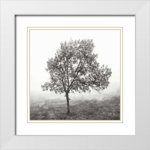 Burning Oak BW VI White Modern Wood Framed Art Print with Double Matting by Vitaly, Geyman