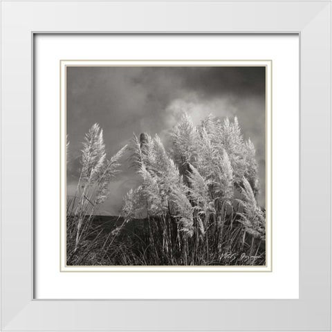 White Towers IV BW White Modern Wood Framed Art Print with Double Matting by Vitaly, Geyman