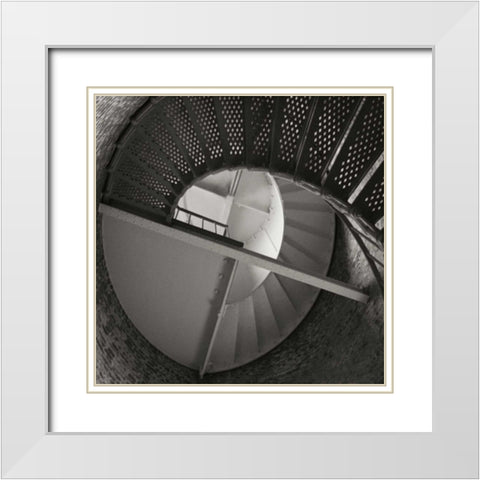 Lighthouse Stairs III White Modern Wood Framed Art Print with Double Matting by Vitaly, Geyman