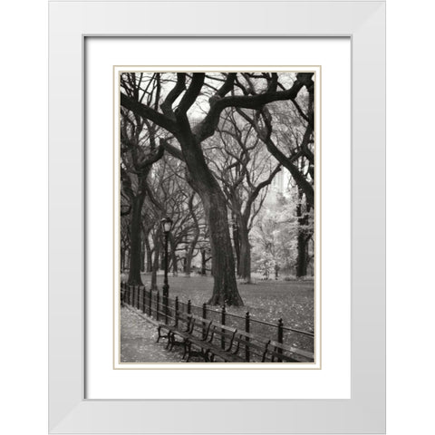 Central Park Dancers II White Modern Wood Framed Art Print with Double Matting by Vitaly, Geyman