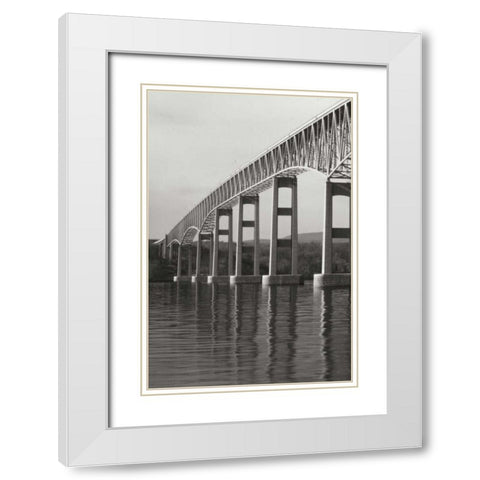 Hudson Bridge I White Modern Wood Framed Art Print with Double Matting by Vitaly, Geyman