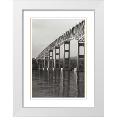 Hudson Bridge I White Modern Wood Framed Art Print with Double Matting by Vitaly, Geyman