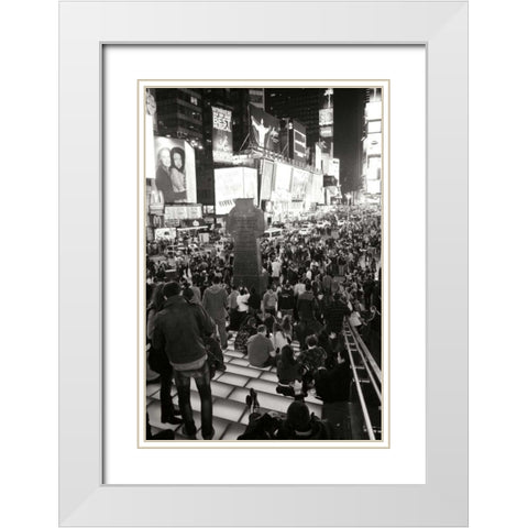 Time Square Vibe White Modern Wood Framed Art Print with Double Matting by Vitaly, Geyman