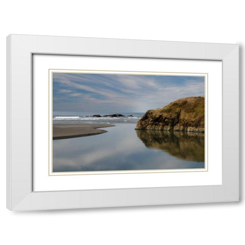 Perfect Stillness White Modern Wood Framed Art Print with Double Matting by Geyman, Vitaly