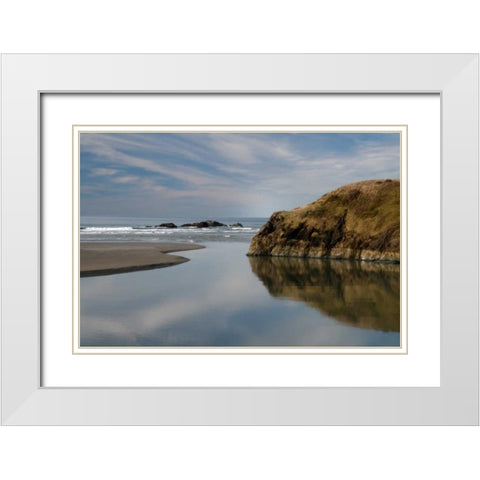Perfect Stillness White Modern Wood Framed Art Print with Double Matting by Geyman, Vitaly