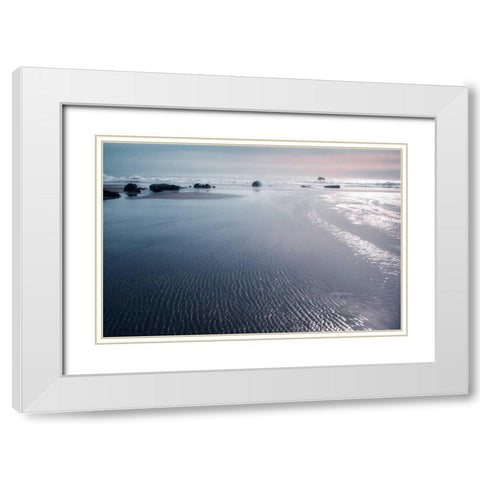Seashore Serenity III White Modern Wood Framed Art Print with Double Matting by Geyman, Vitaly