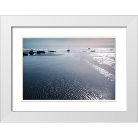 Seashore Serenity III White Modern Wood Framed Art Print with Double Matting by Geyman, Vitaly