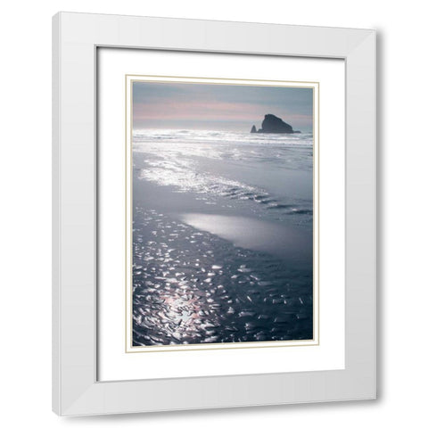 Seashore Serenity I White Modern Wood Framed Art Print with Double Matting by Geyman, Vitaly