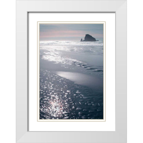 Seashore Serenity I White Modern Wood Framed Art Print with Double Matting by Geyman, Vitaly