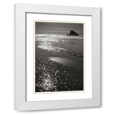 Seashore Serenity I BW White Modern Wood Framed Art Print with Double Matting by Geyman, Vitaly