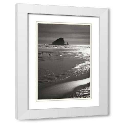 Seashore Serenity II BW White Modern Wood Framed Art Print with Double Matting by Geyman, Vitaly
