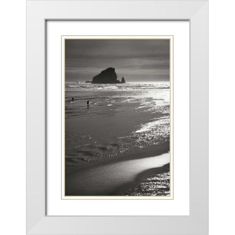 Seashore Serenity II BW White Modern Wood Framed Art Print with Double Matting by Geyman, Vitaly