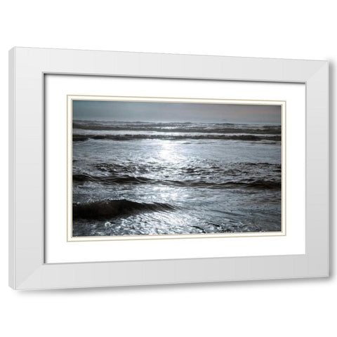 Golden Ocean I White Modern Wood Framed Art Print with Double Matting by Geyman, Vitaly