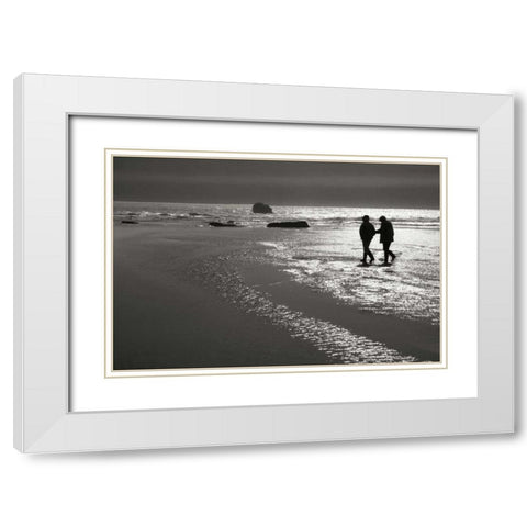 Sunset for Two White Modern Wood Framed Art Print with Double Matting by Geyman, Vitaly
