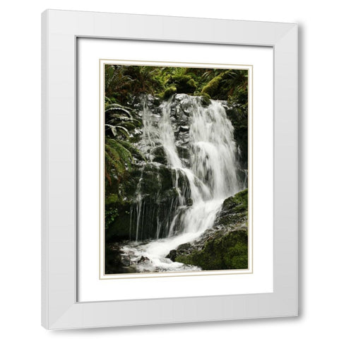 Waterfall I White Modern Wood Framed Art Print with Double Matting by Geyman, Vitaly