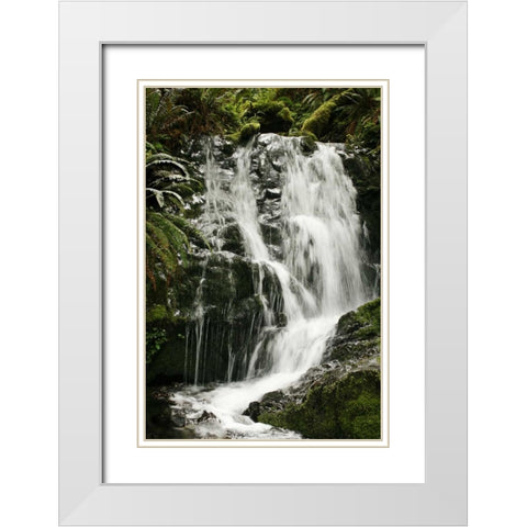 Waterfall I White Modern Wood Framed Art Print with Double Matting by Geyman, Vitaly