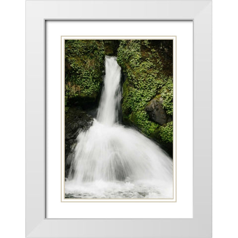Waterfall II White Modern Wood Framed Art Print with Double Matting by Geyman, Vitaly