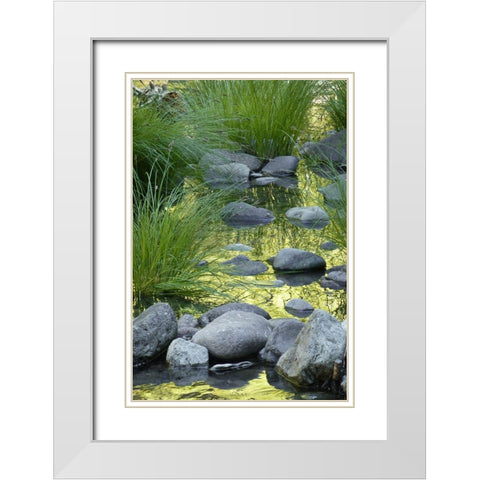 Lucious Falls I White Modern Wood Framed Art Print with Double Matting by Geyman, Vitaly