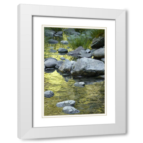 Lucious Falls II White Modern Wood Framed Art Print with Double Matting by Geyman, Vitaly