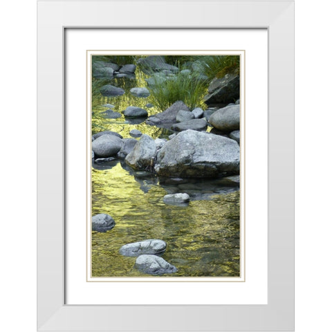 Lucious Falls II White Modern Wood Framed Art Print with Double Matting by Geyman, Vitaly