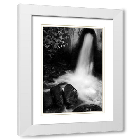 Tuscan Falls White Modern Wood Framed Art Print with Double Matting by Geyman, Vitaly