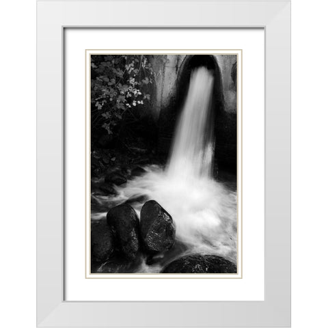 Tuscan Falls White Modern Wood Framed Art Print with Double Matting by Geyman, Vitaly