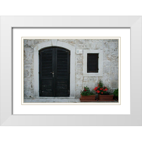 Croatia Door I White Modern Wood Framed Art Print with Double Matting by Geyman, Vitaly