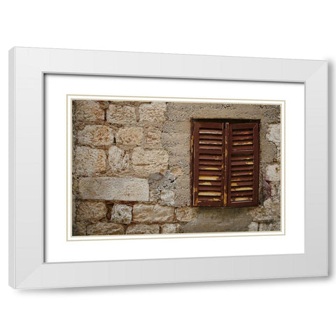 Croatia Window I White Modern Wood Framed Art Print with Double Matting by Geyman, Vitaly