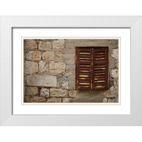 Croatia Window I White Modern Wood Framed Art Print with Double Matting by Geyman, Vitaly