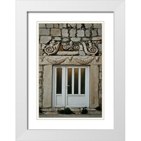 Croatia Door II White Modern Wood Framed Art Print with Double Matting by Geyman, Vitaly