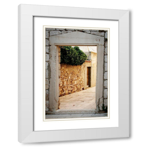 Croatia Door III White Modern Wood Framed Art Print with Double Matting by Geyman, Vitaly