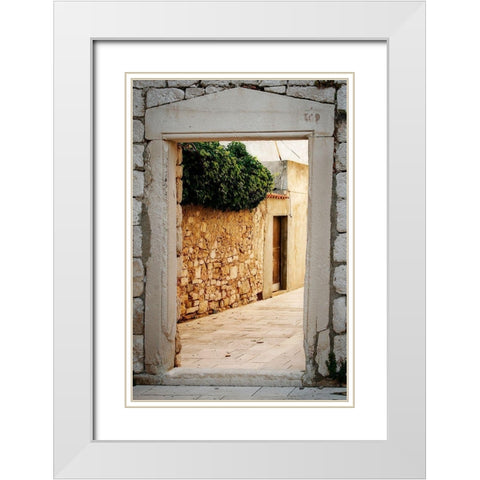 Croatia Door III White Modern Wood Framed Art Print with Double Matting by Geyman, Vitaly