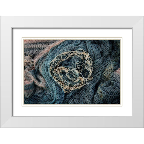 Fish Net Mystery I White Modern Wood Framed Art Print with Double Matting by Geyman, Vitaly