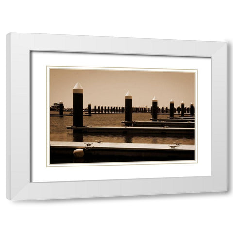 Marina White Modern Wood Framed Art Print with Double Matting by Geyman, Vitaly