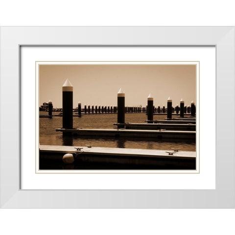 Marina White Modern Wood Framed Art Print with Double Matting by Geyman, Vitaly