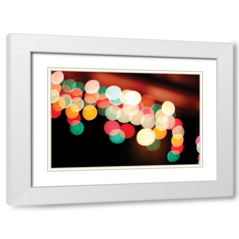 Bokeh I White Modern Wood Framed Art Print with Double Matting by White, Leesa