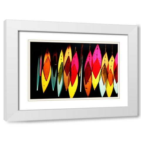 Chimes II White Modern Wood Framed Art Print with Double Matting by White, Leesa