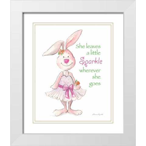 Sparkle White Modern Wood Framed Art Print with Double Matting by Reynolds, Barbara