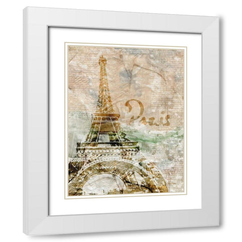 Sepia Paris White Modern Wood Framed Art Print with Double Matting by Roberto, LuAnn