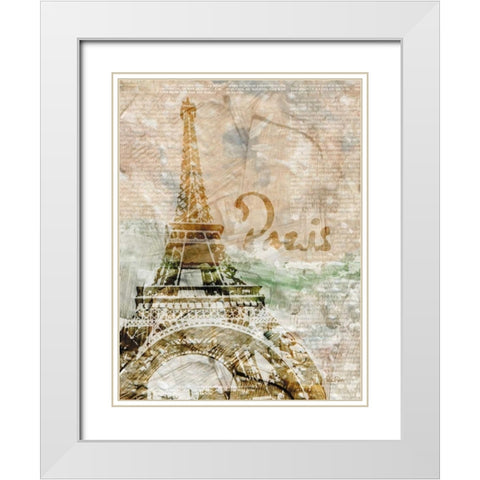 Sepia Paris White Modern Wood Framed Art Print with Double Matting by Roberto, LuAnn