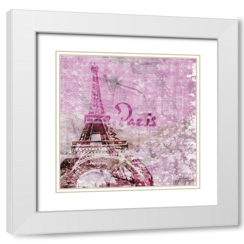 Lavender Paris White Modern Wood Framed Art Print with Double Matting by Roberto, LuAnn
