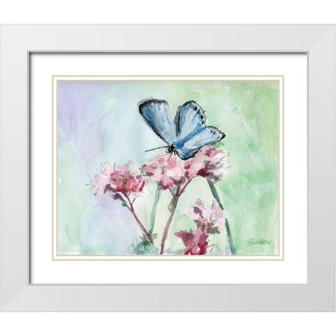 Watercolor Butterfly I White Modern Wood Framed Art Print with Double Matting by Roberto, LuAnn