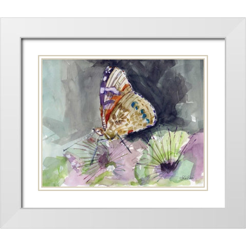 Watercolor Butterfly III White Modern Wood Framed Art Print with Double Matting by Roberto, LuAnn