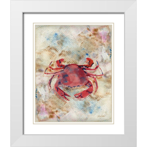 Red Crab White Modern Wood Framed Art Print with Double Matting by Roberto, LuAnn