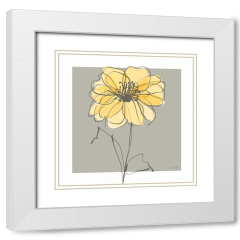 Yellow and Gray II White Modern Wood Framed Art Print with Double Matting by Ruff, Kris