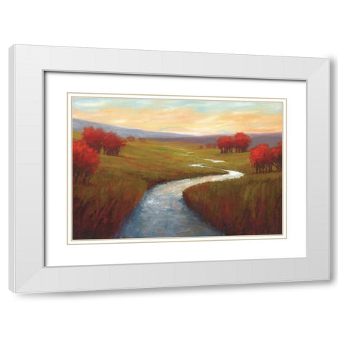 Fall Creek Meadow White Modern Wood Framed Art Print with Double Matting by Reeves, Molly