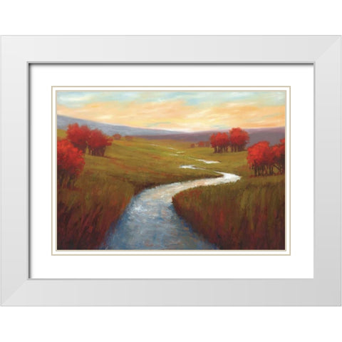Fall Creek Meadow White Modern Wood Framed Art Print with Double Matting by Reeves, Molly