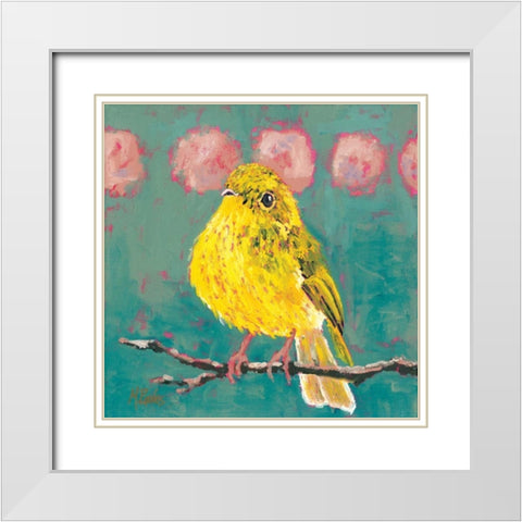 Citrine Fly Catcher White Modern Wood Framed Art Print with Double Matting by Reeves, Molly