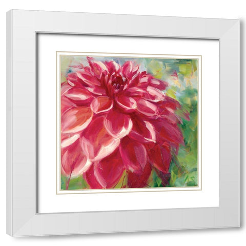 Dahlia White Modern Wood Framed Art Print with Double Matting by Salness, Annie